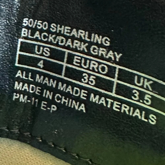 Stuart Weitzman 50/50 Shearling Black Dark Gray Boots Heart Suede Size 4 Girls - Picture 12 of 12